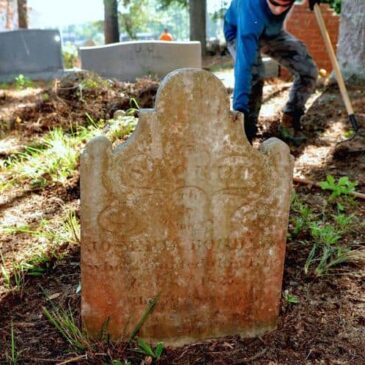 Students help clear 1700s Quaker cemetery at Tuttle’s Grove Methodist Church